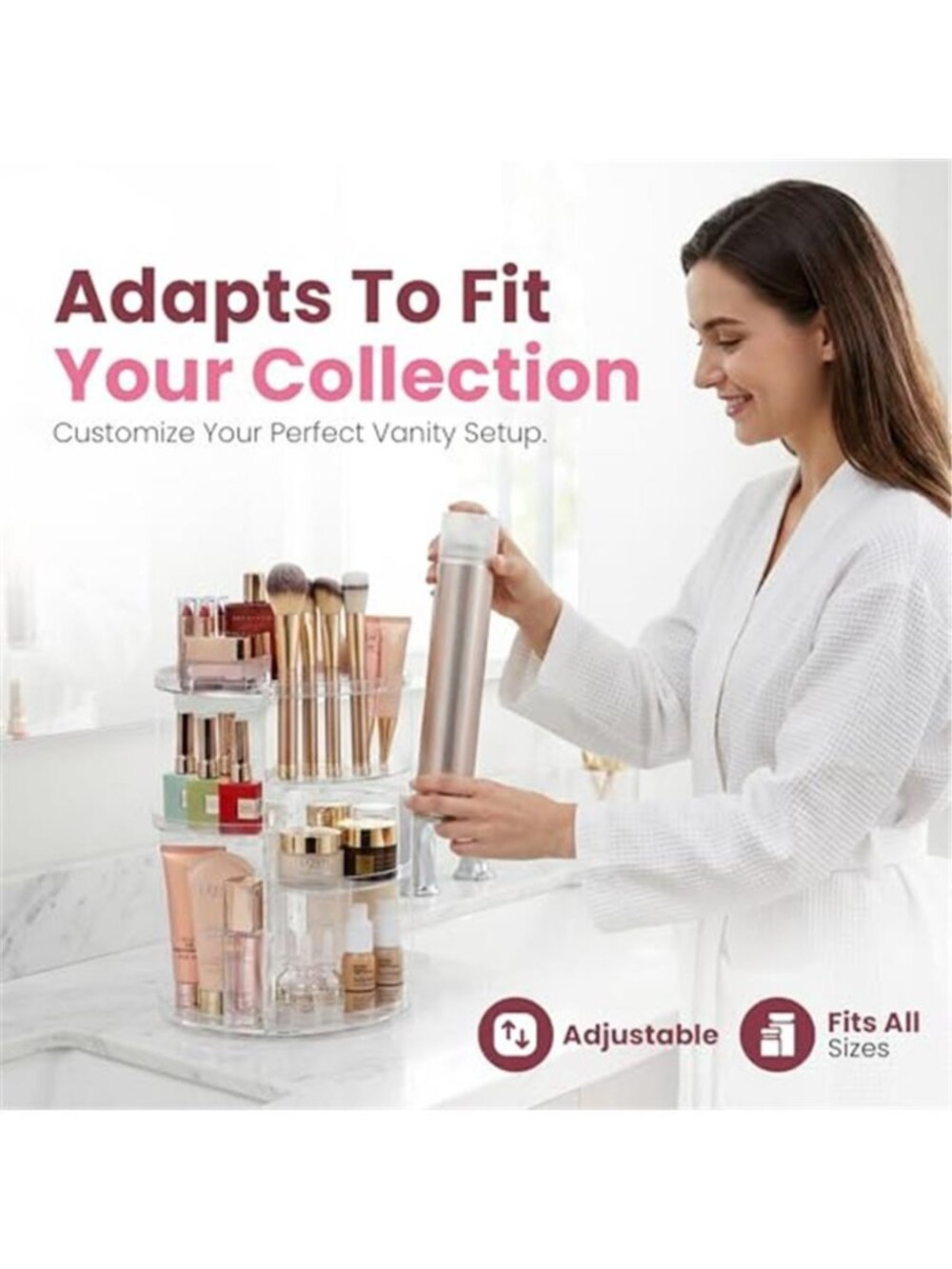 Rotating Makeup Organizer Countertop - Picture 4 of 7